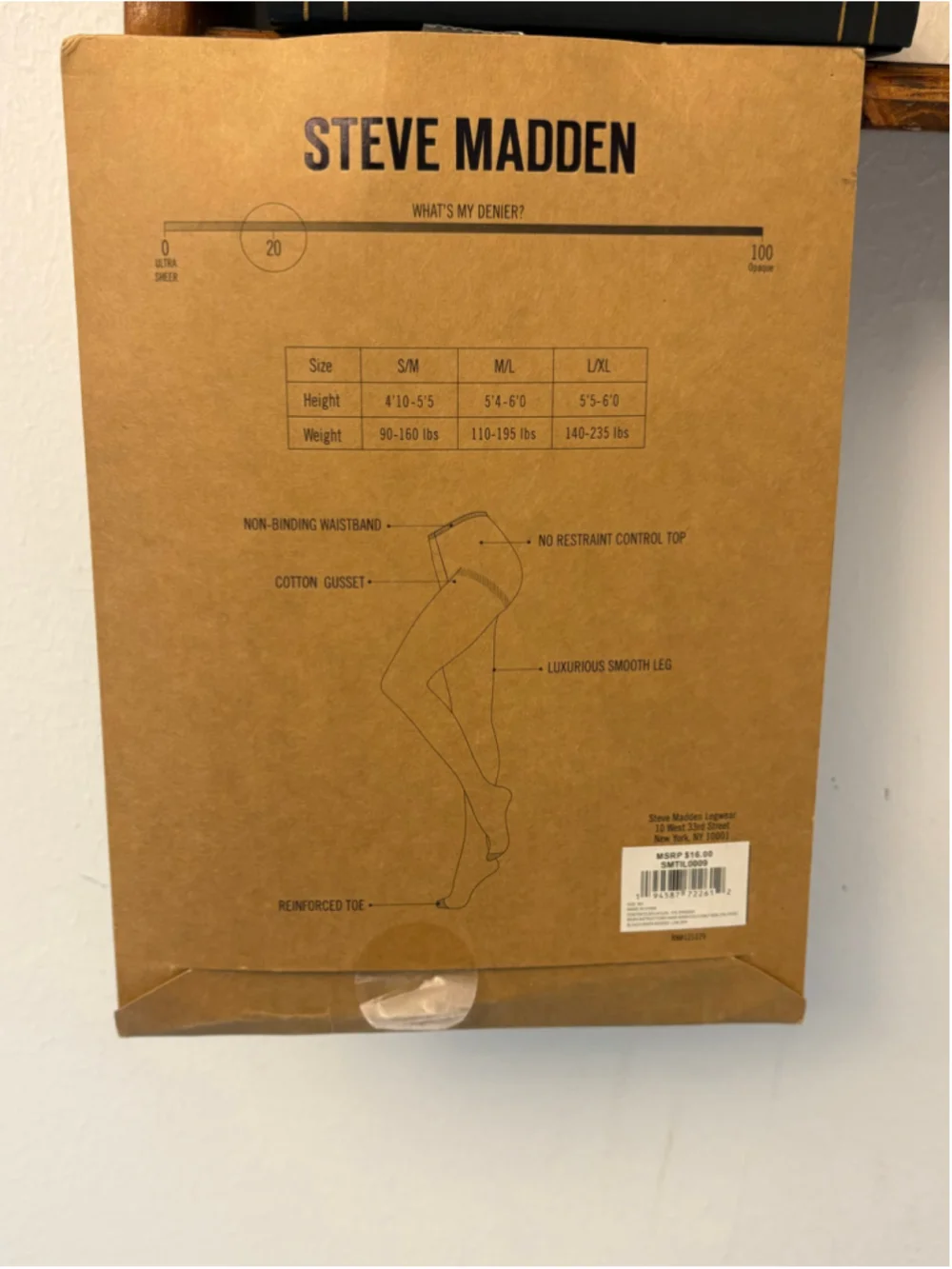 Steve Madden Sheer Tights Medium/Large Nude